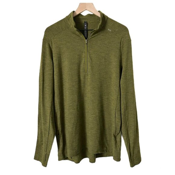 Lululemon Men's Surge Warm Half Zip Pullover Shirt in Moss Green Size XL - Picture 1 of 6